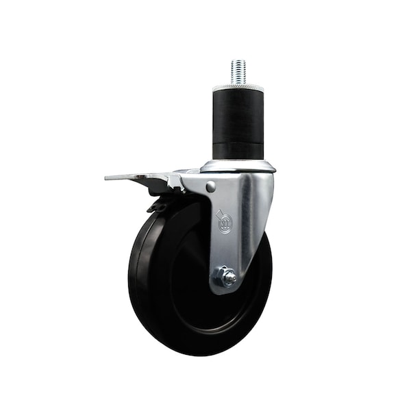 5'' SS Hard Rubber Swivel 1-3/4'' Expand Stem Caster Total Lock Brake